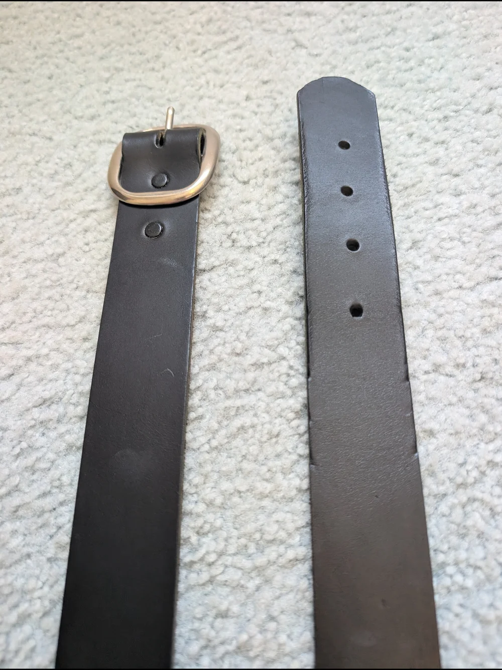 Classic Women's Black Leather Belt with Silver Buckle